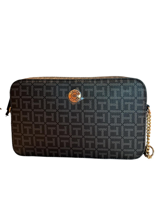 CROSSBODY MARCA TOMMY HILFIGUER COLOR NEGRO CON LOGO GRIS