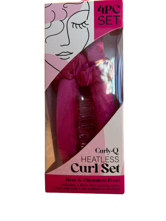 JUEGO DE CURLY SET COLOR ROSA CON PINZA