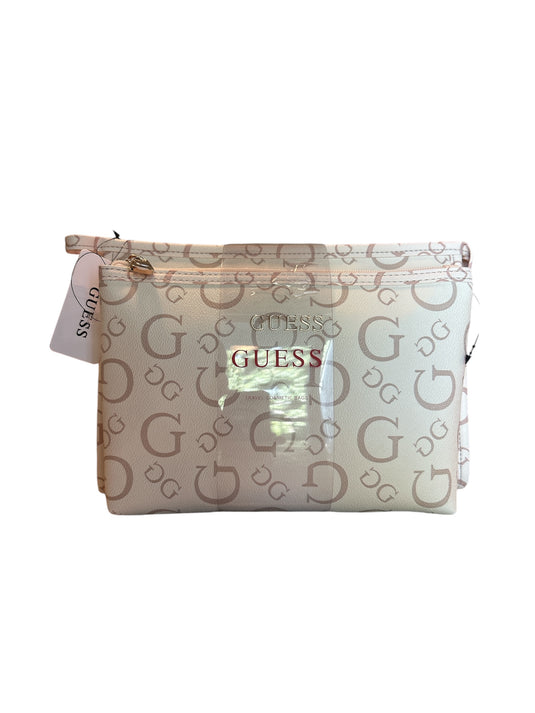 SETS DE 2 COSMETIQUERA MARCA GUESS COLOR BEIS CON CAFÉ